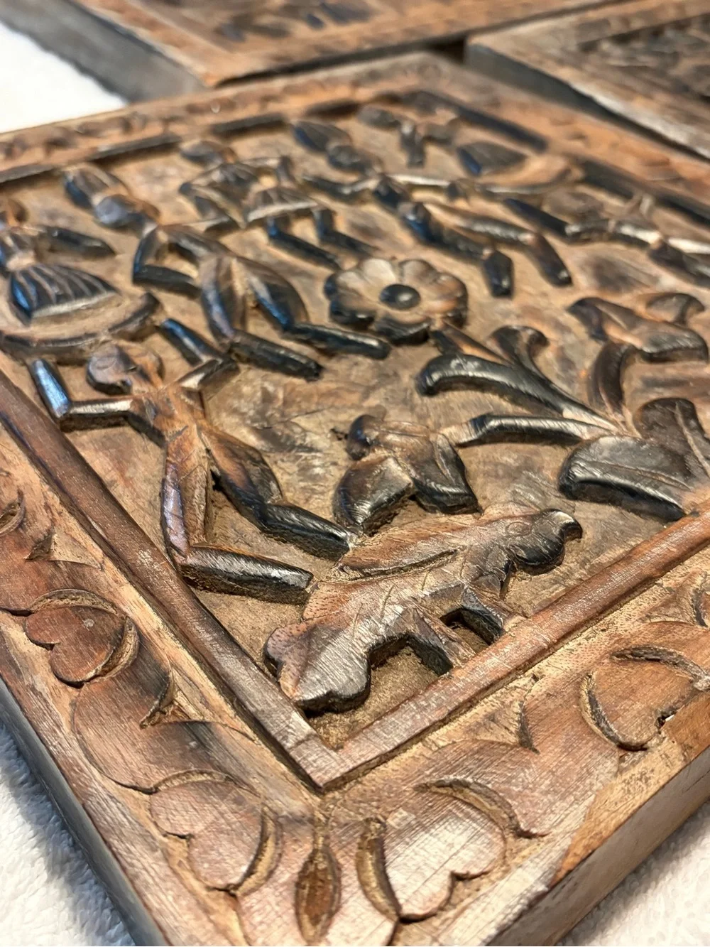 Custom Hand-Carved Tribal Wood Wall Plaques – Rustic Home Wall Decor Set